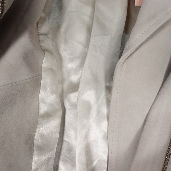 Quince Women's Size XS Biker Jacket Sand Tan 100% Suede Zip Casual NWT - Picture 11 of 13